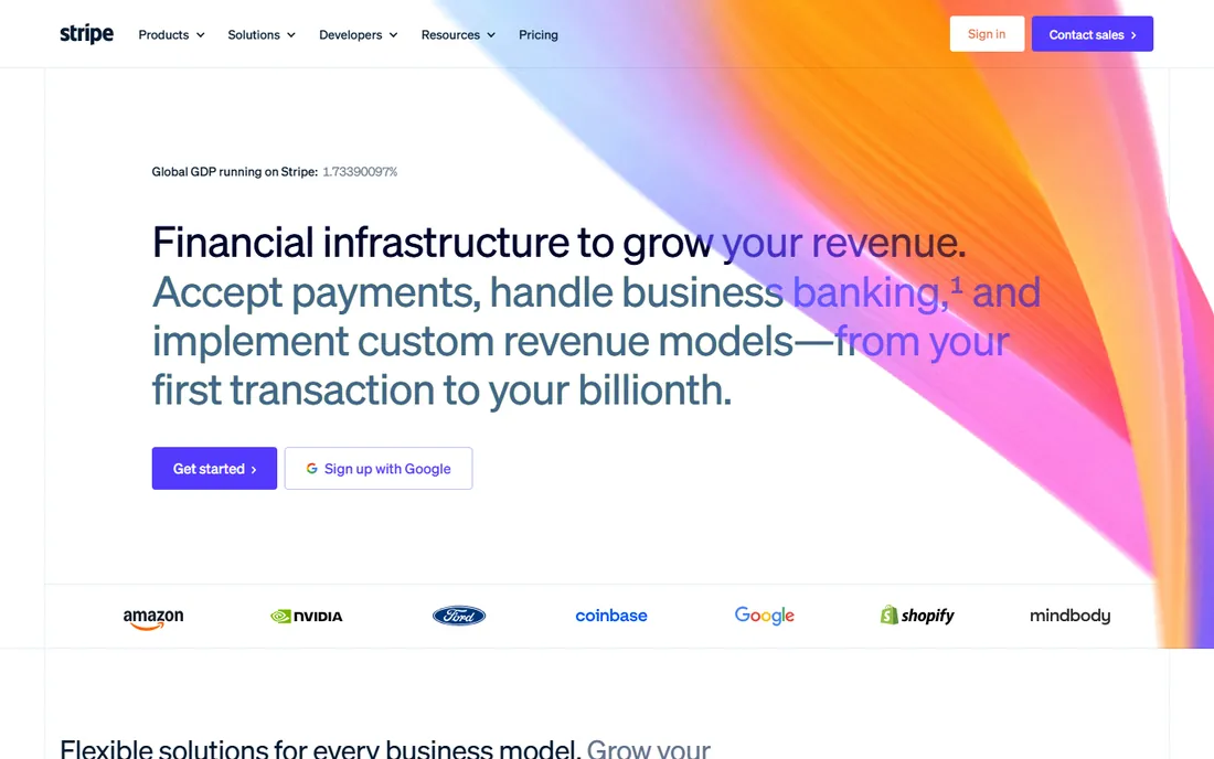 Stripe homepage