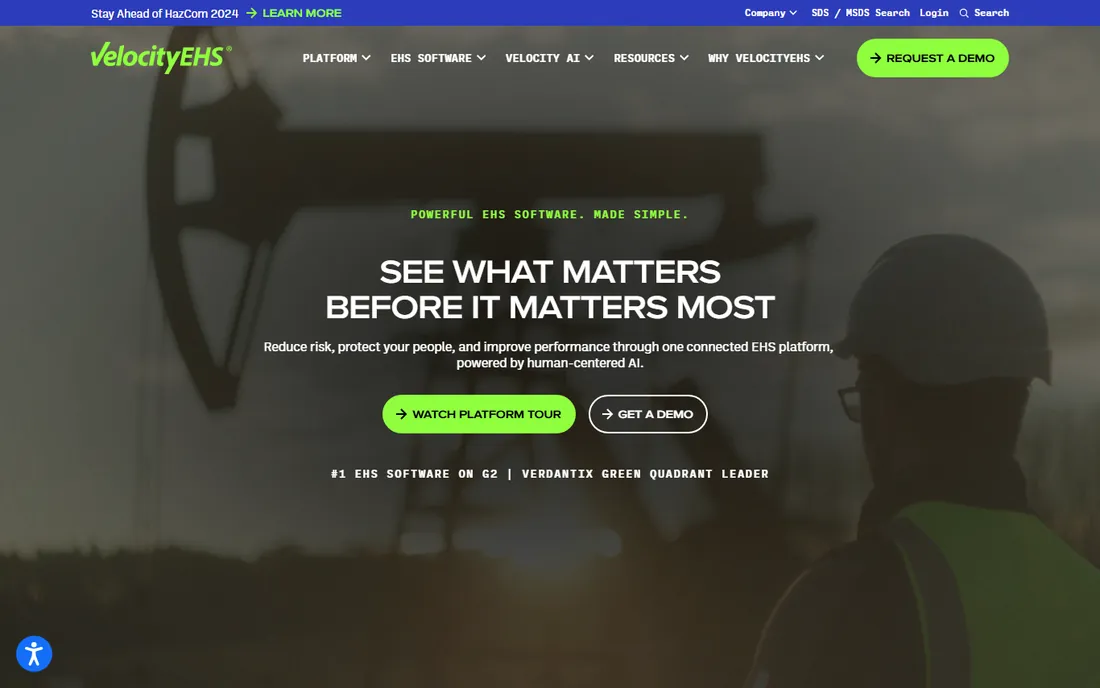 VelocityEHS homepage