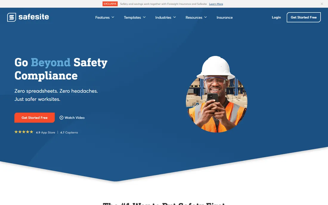 Safesite homepage
