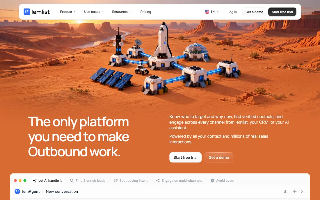 Lemlist homepage