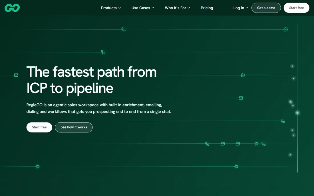 Regie.ai homepage