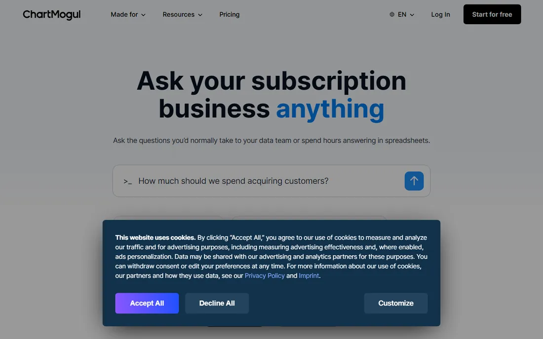 ChartMogul homepage