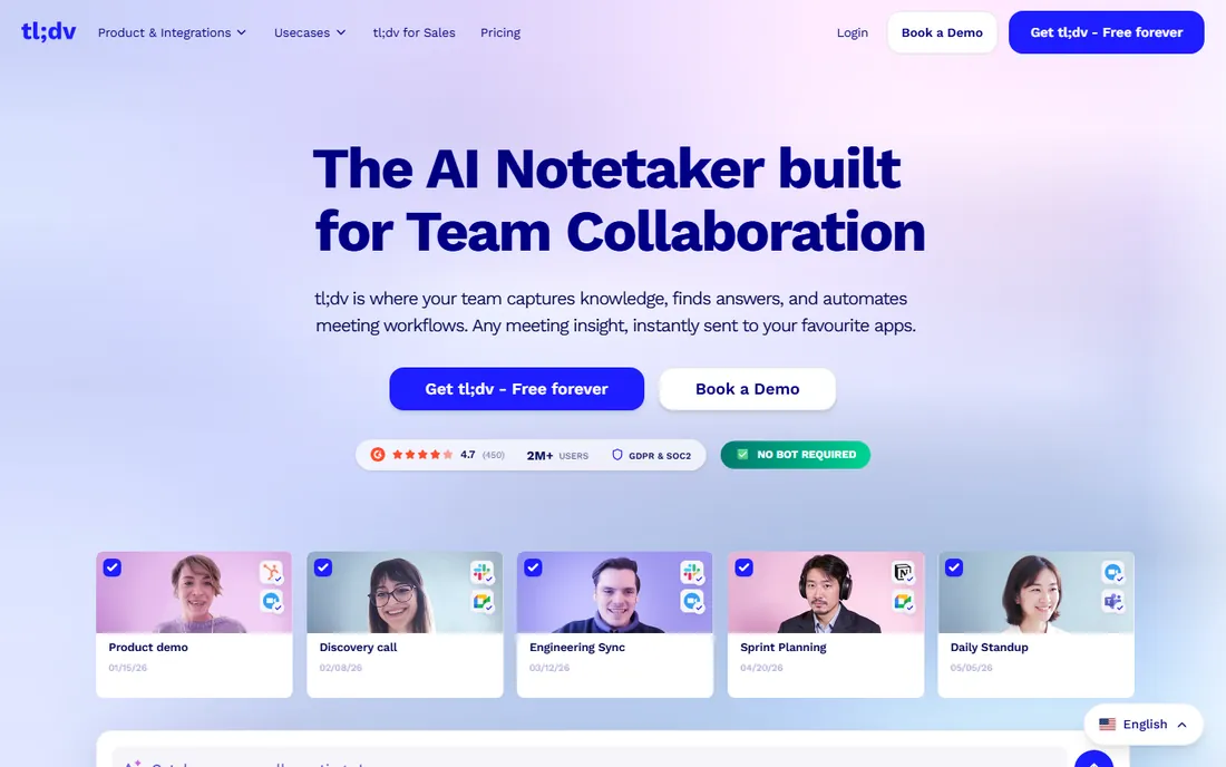tl;dv homepage
