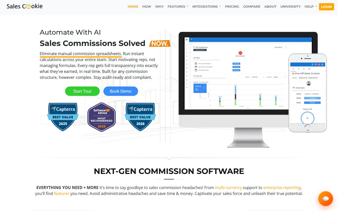 Sales Cookie homepage