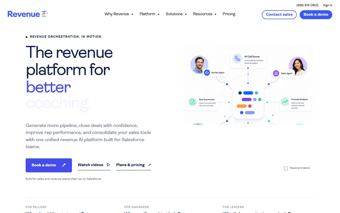 Revenue.io homepage