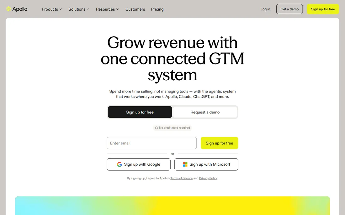 Apollo.io homepage