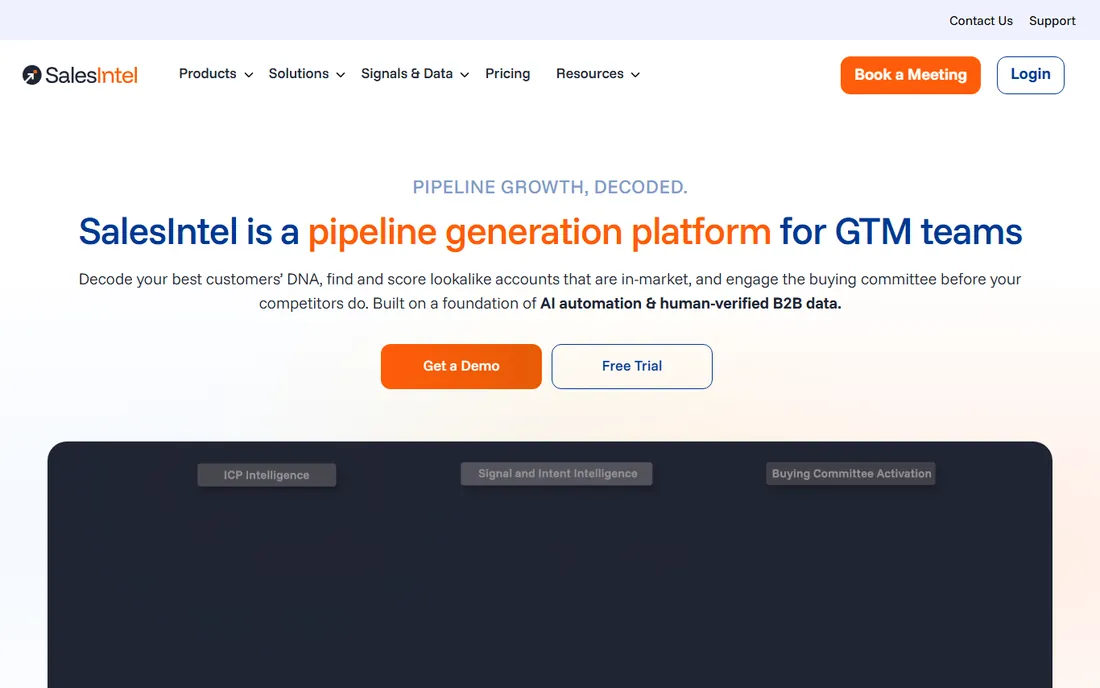 SalesIntel homepage