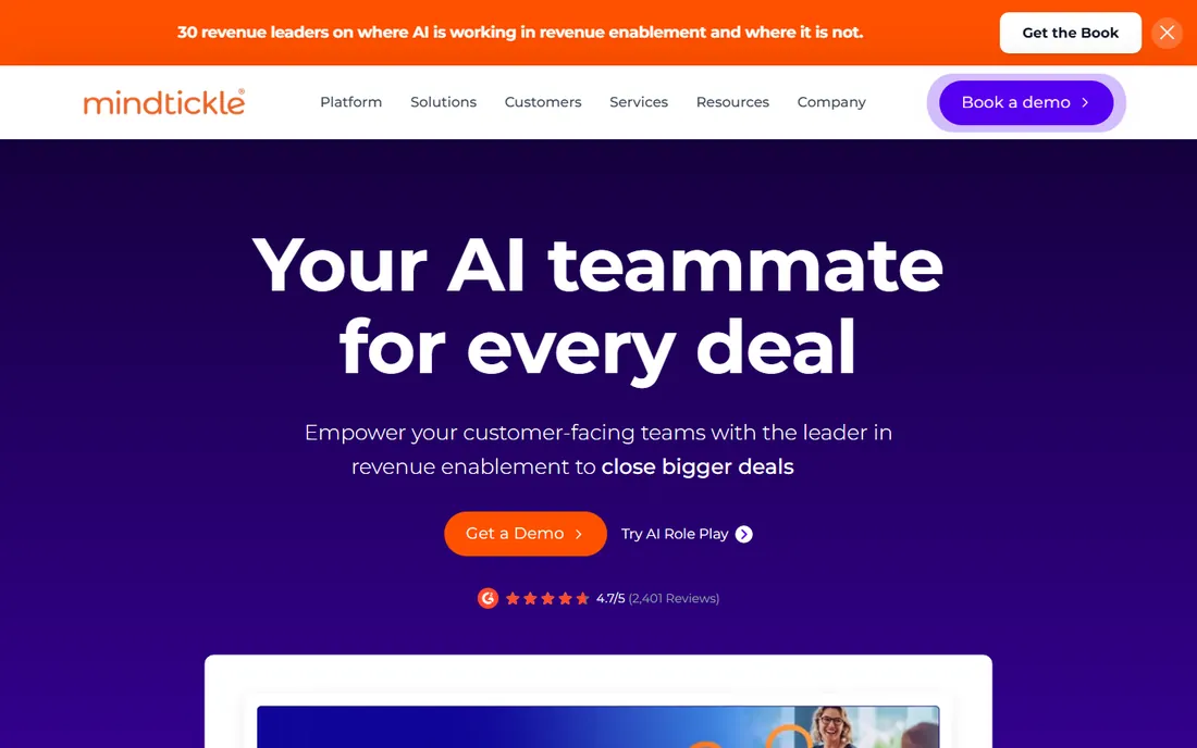 Mindtickle homepage