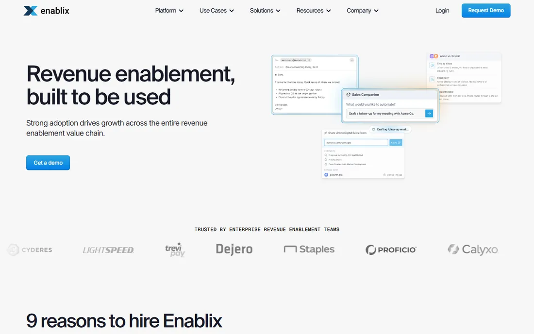 Enablix homepage