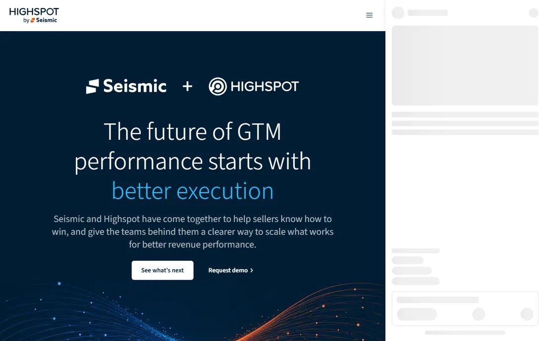 Highspot homepage