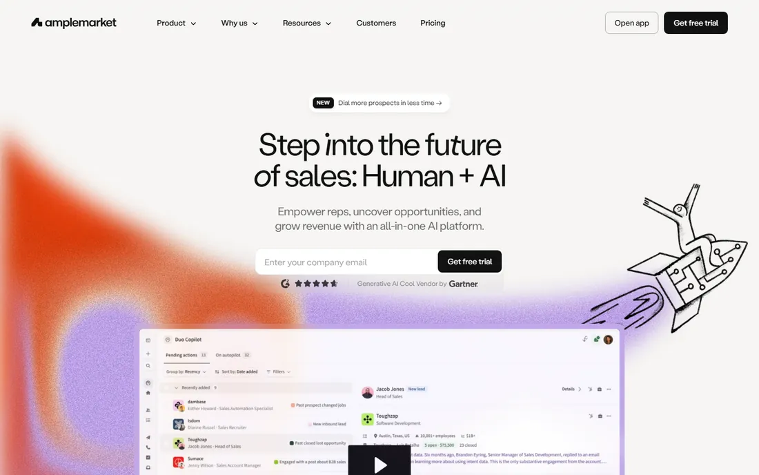 Amplemarket homepage