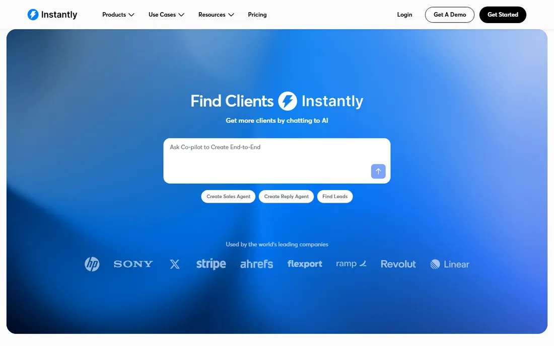 Instantly.ai homepage