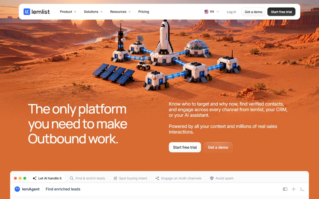 Lemlist homepage