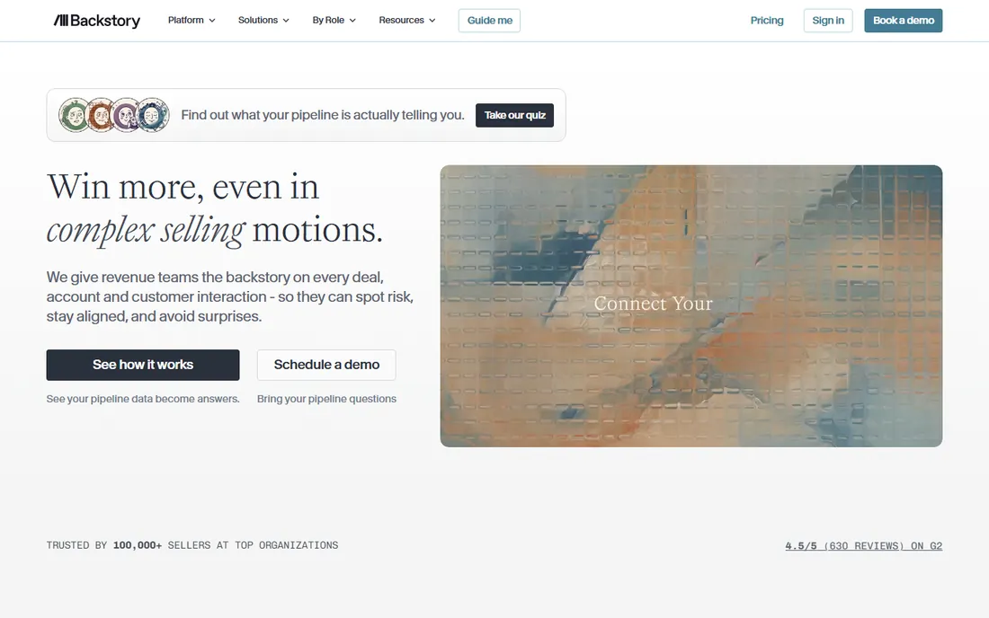 Backstory homepage