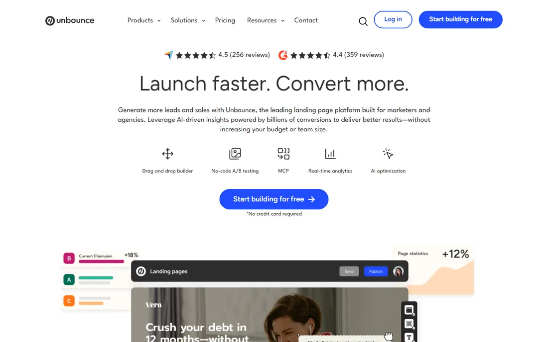 Unbounce homepage
