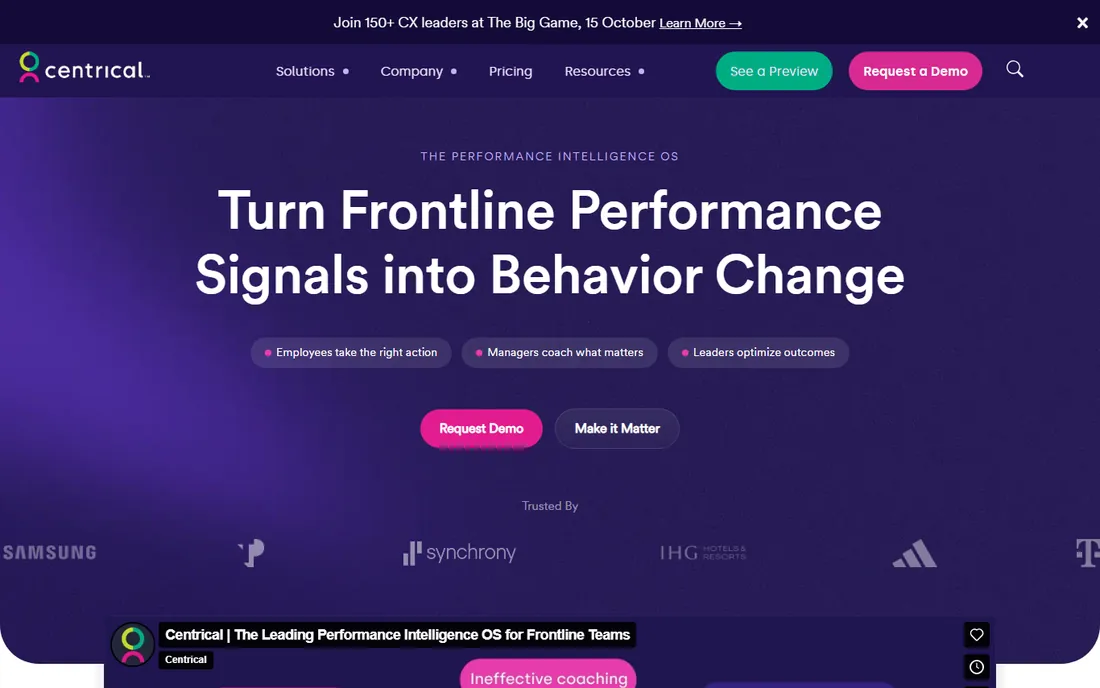 Centrical homepage