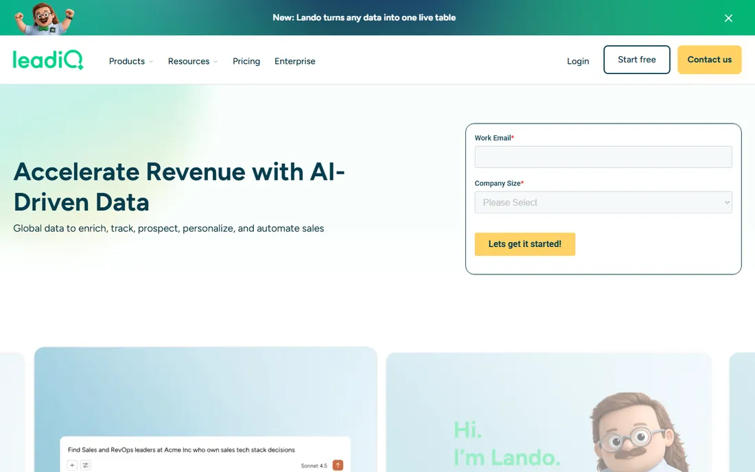 LeadIQ homepage