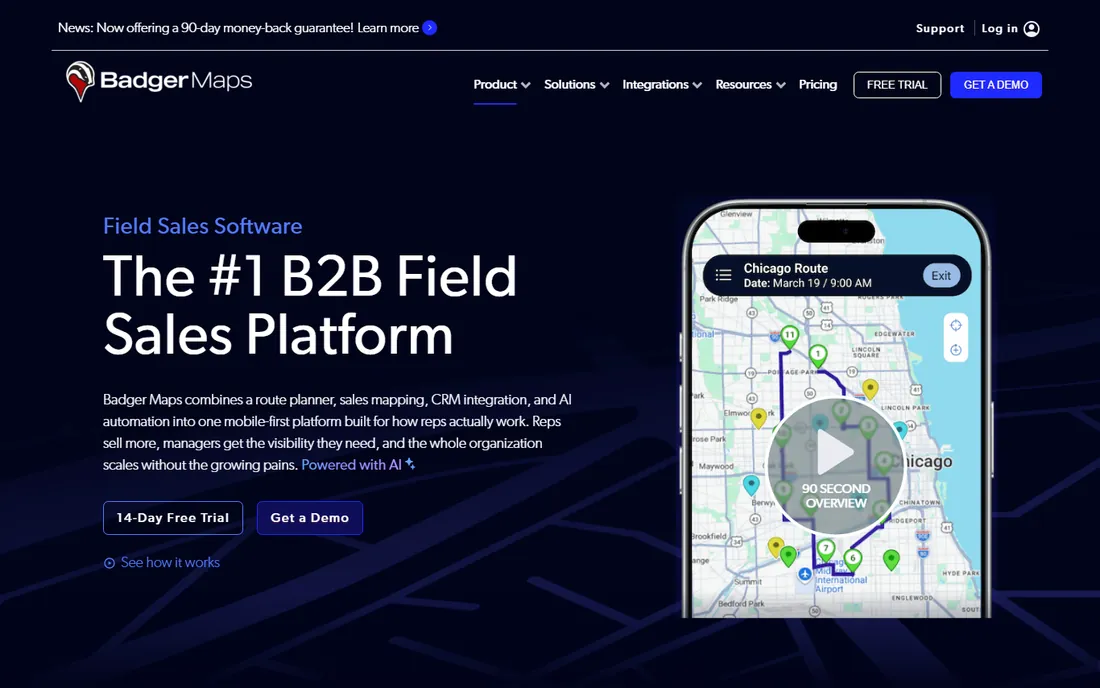 Badger Maps homepage
