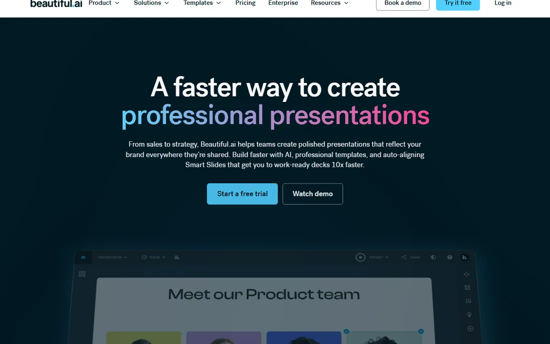 Beautiful.ai homepage