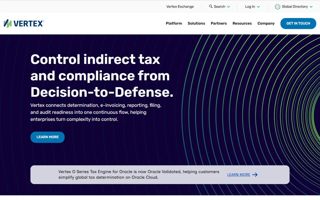Vertex homepage