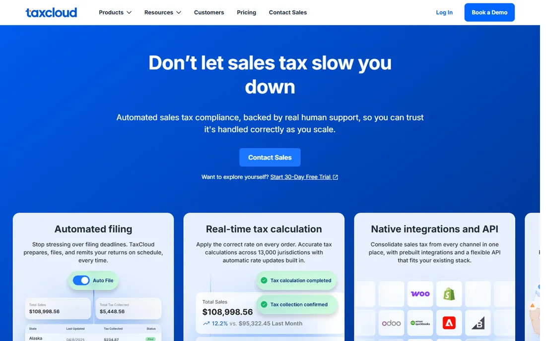 TaxCloud homepage