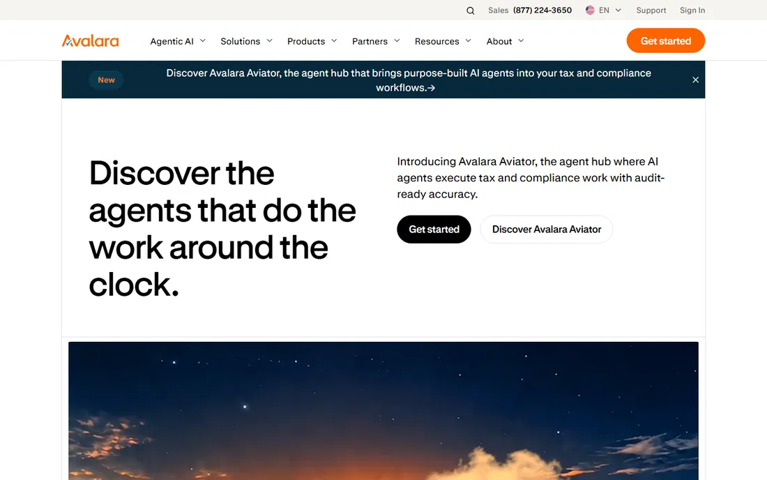 Avalara homepage