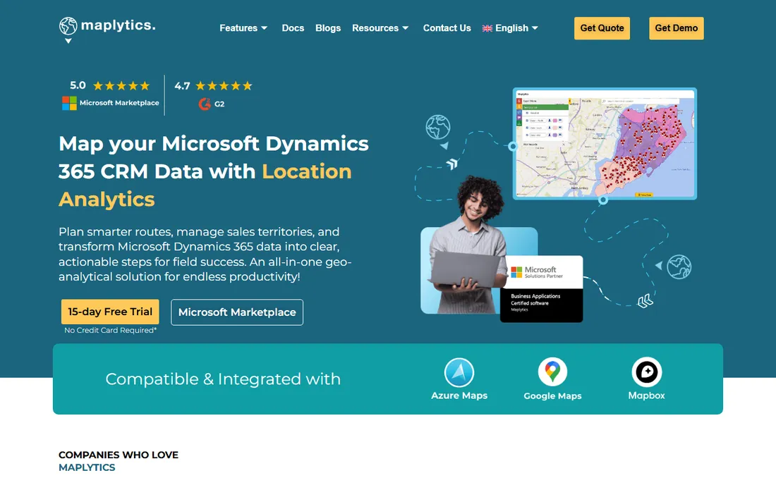 Maplytics homepage