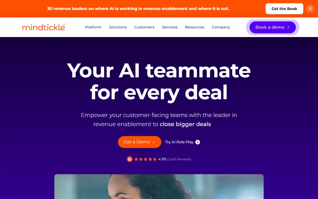 MindTickle homepage