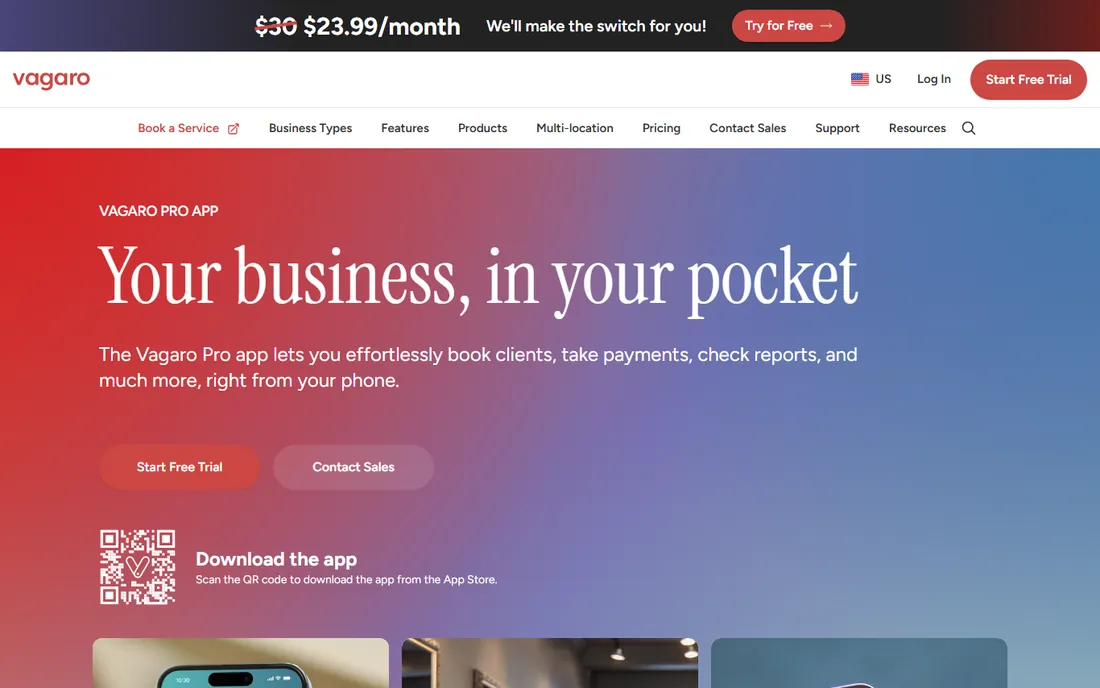 Vagaro homepage