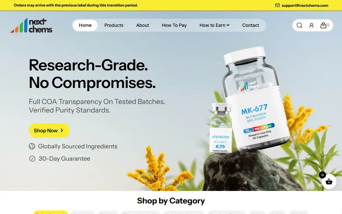 NextChems homepage