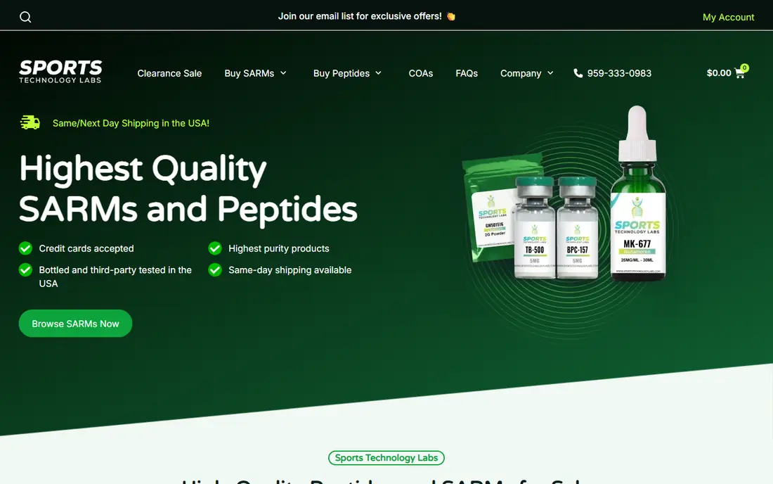Sports Technology Labs homepage