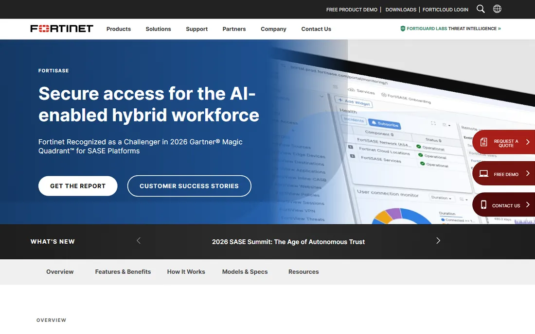 FortiSASE homepage