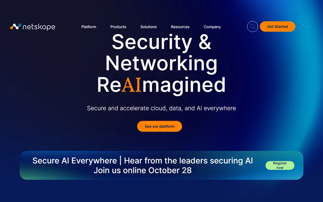 Netskope homepage