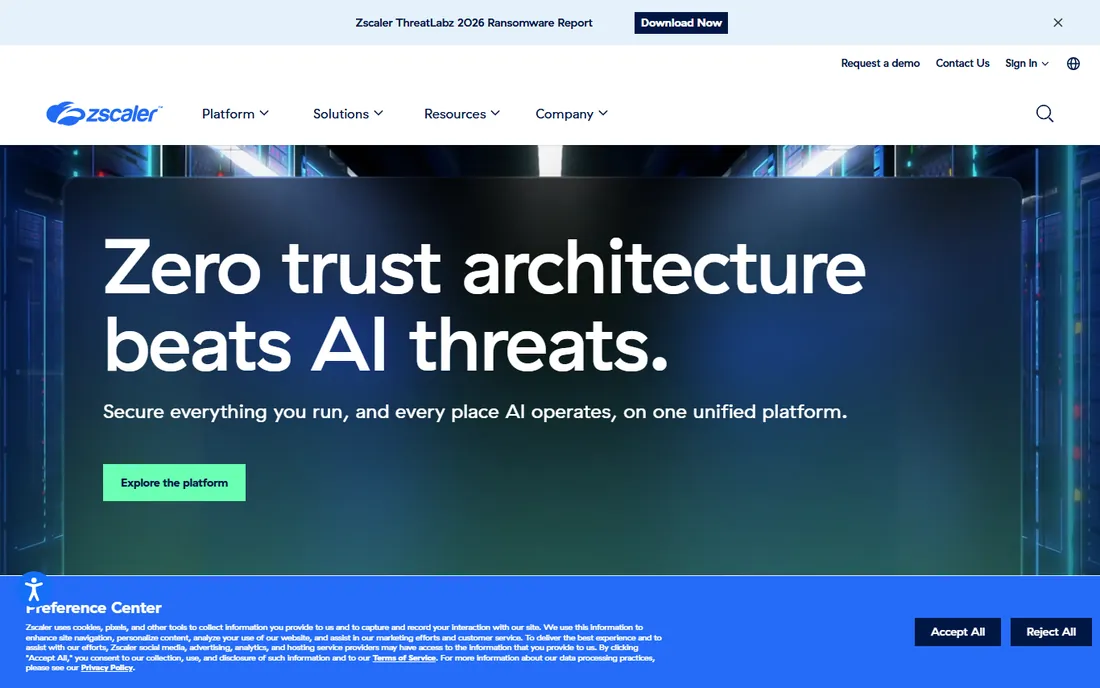 Zscaler homepage