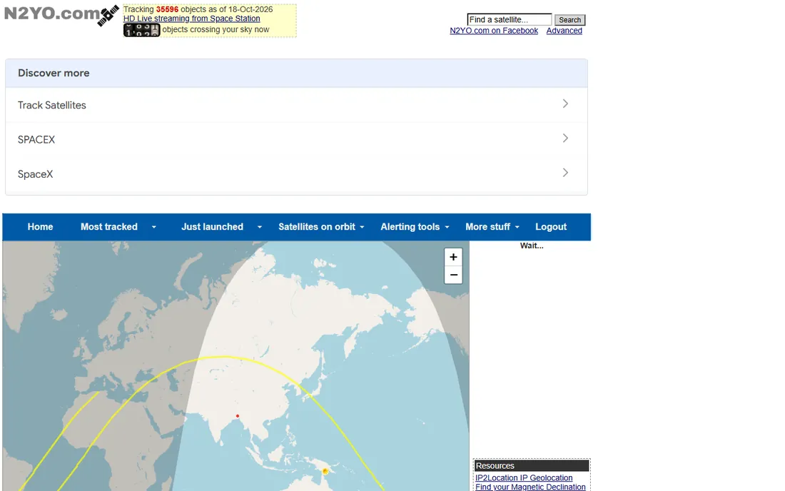 N2YO homepage
