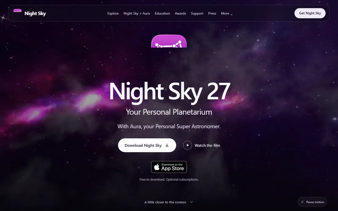 Night Sky homepage