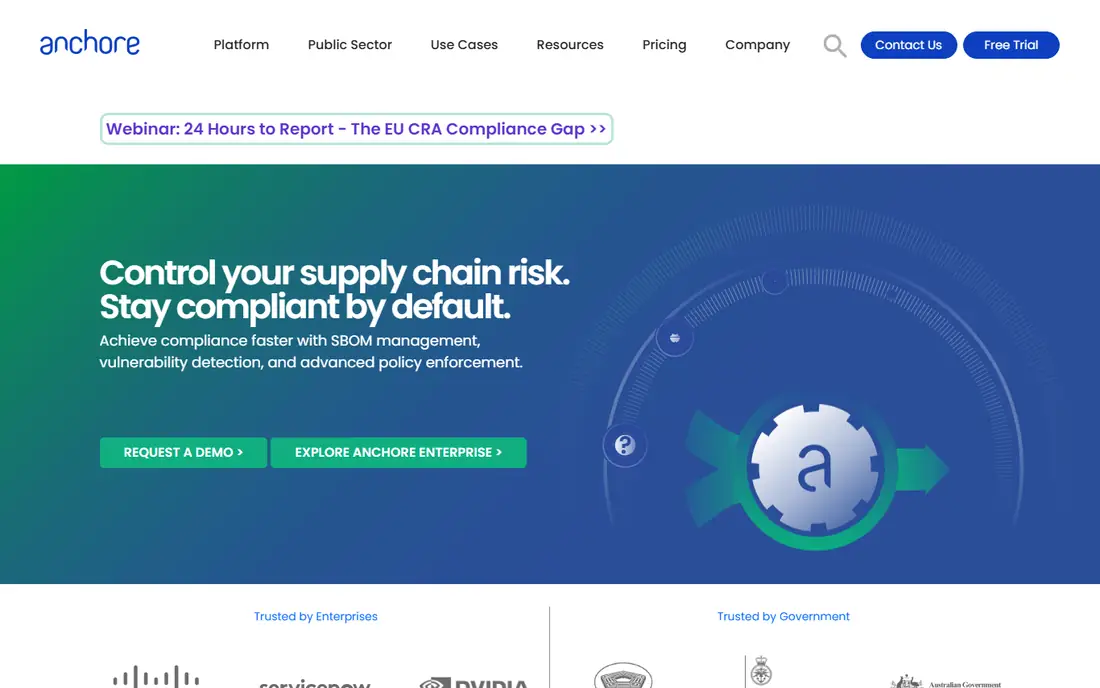 Anchore Enterprise homepage