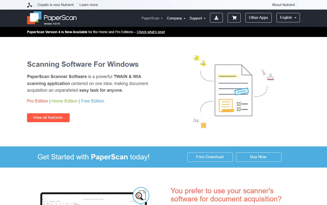 PaperScan homepage