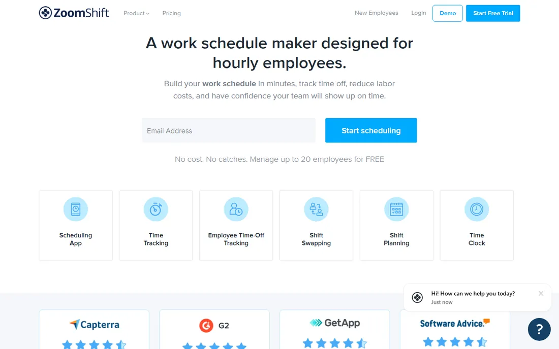 ZoomShift homepage