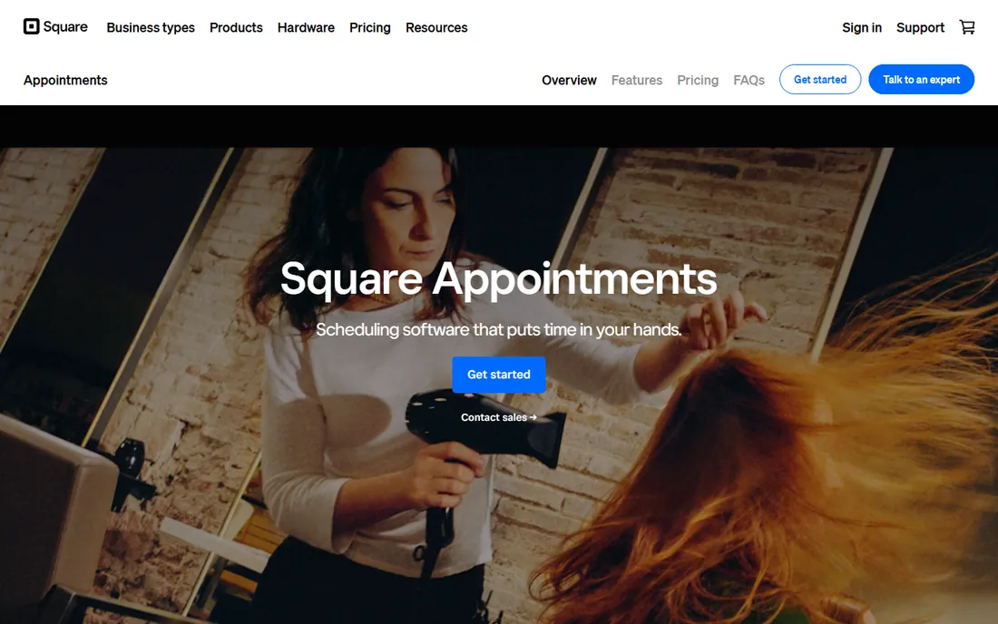 Square Appointments homepage