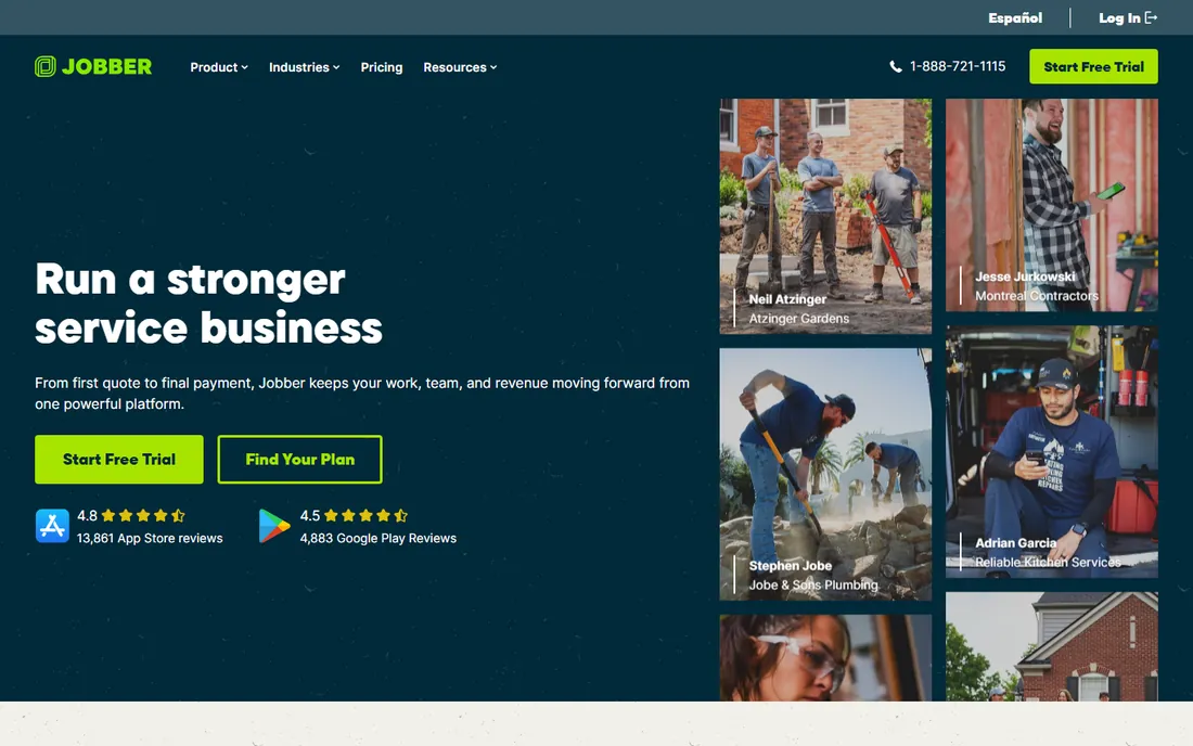 Jobber homepage
