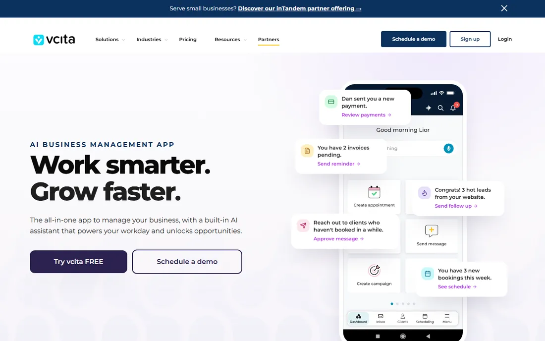 vCita homepage