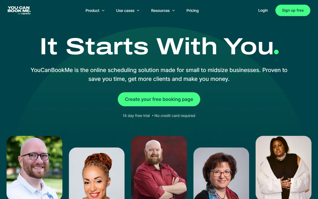 YouCanBookMe homepage