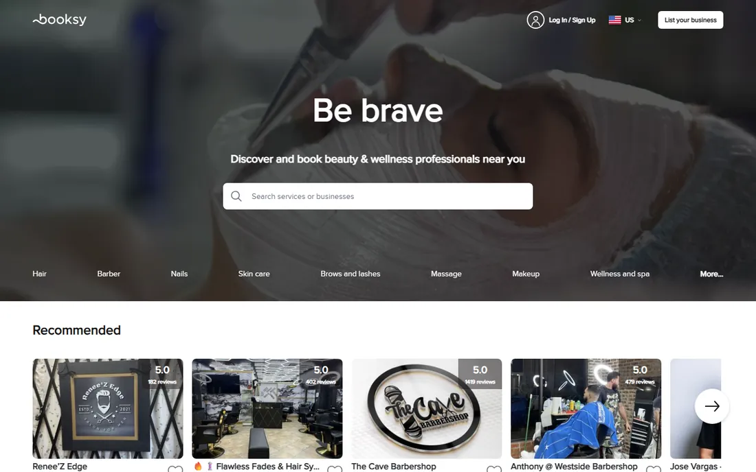 Booksy Biz homepage