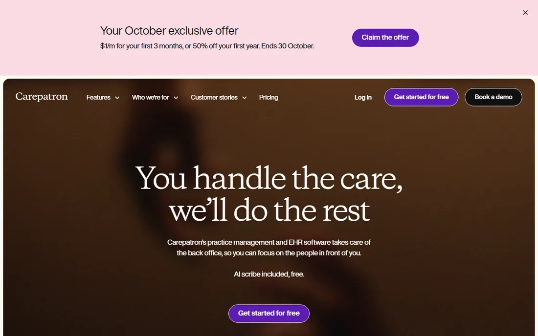 Carepatron homepage