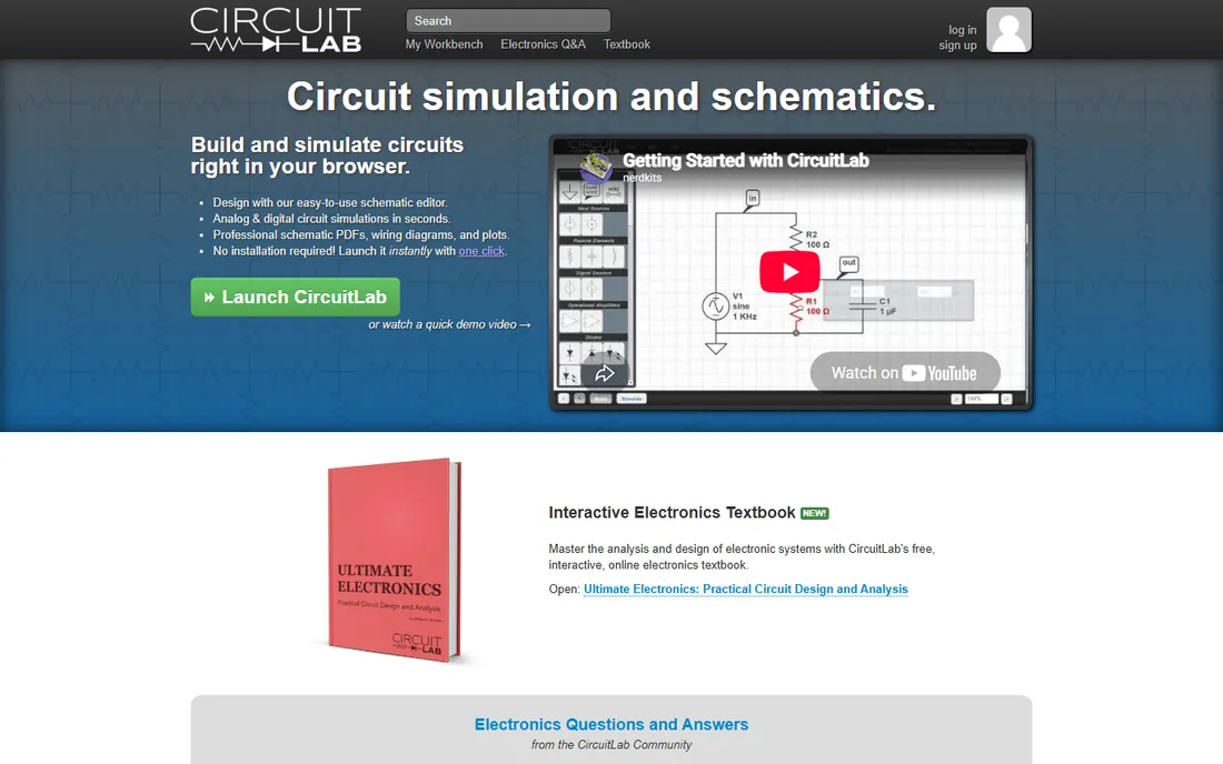 CircuitLab homepage
