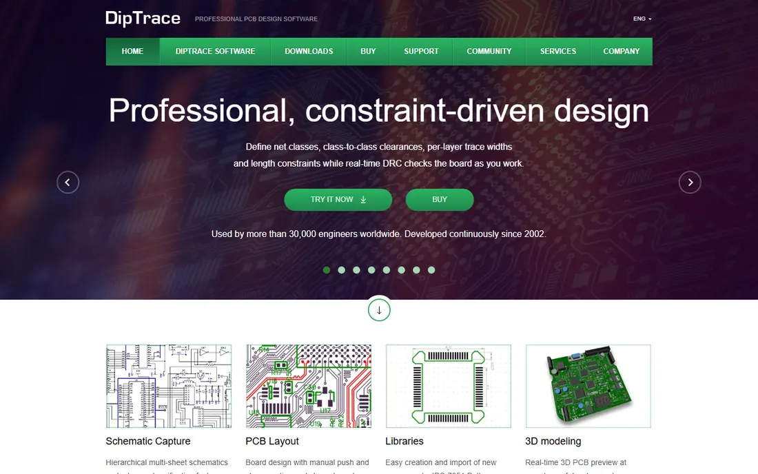 DipTrace homepage