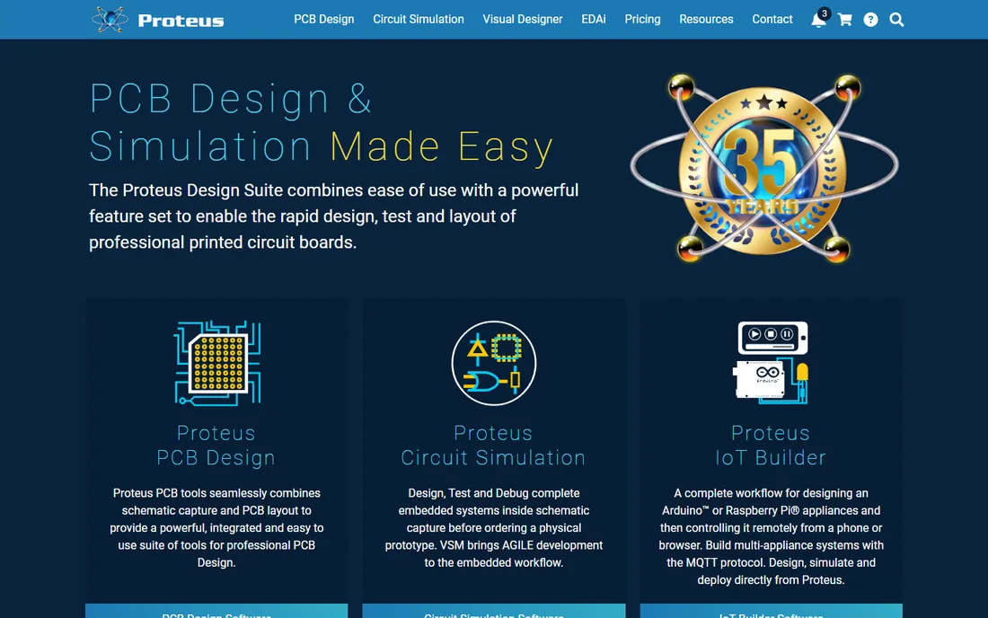 Proteus Design Suite homepage