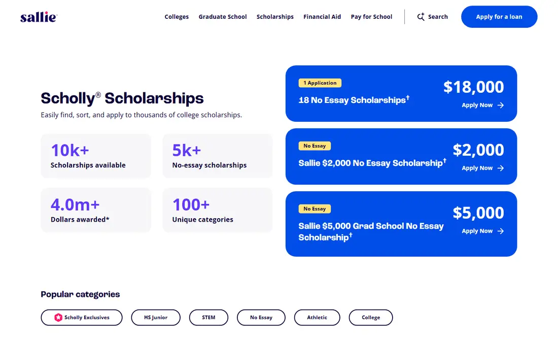 Scholly homepage