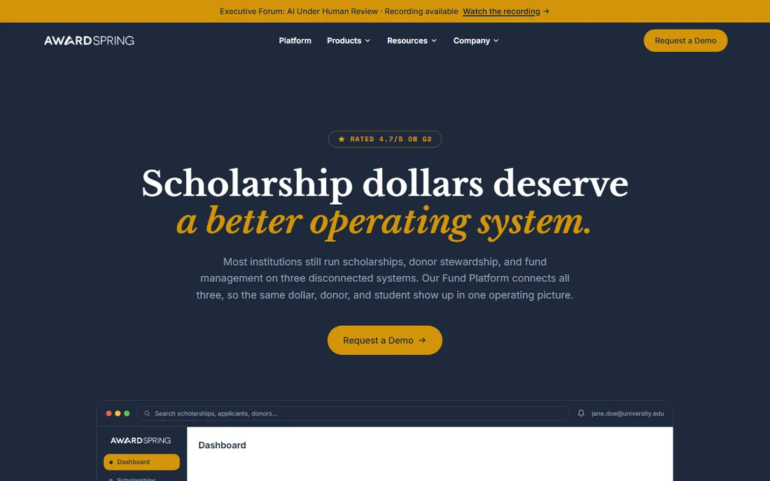 AwardSpring homepage